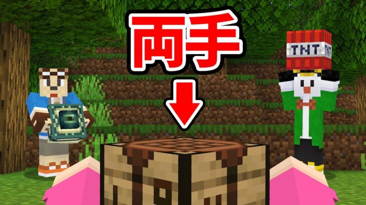 両手だけでしかアイテムを持てないマインクラフトが超鬼畜すぎた【マイクラ】