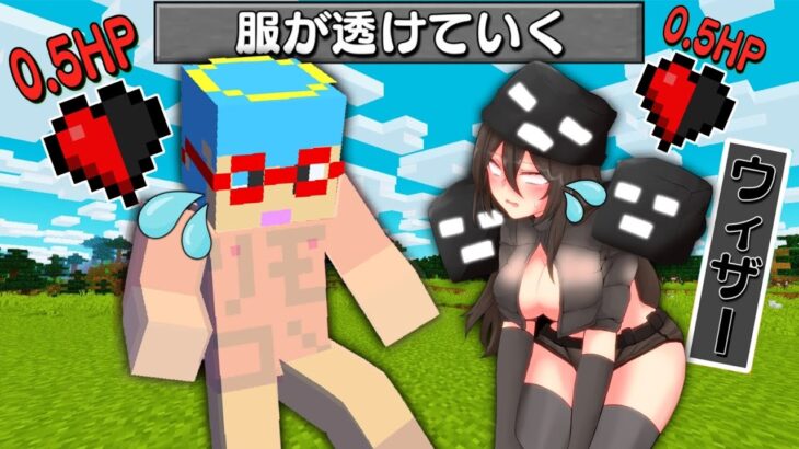 【マイクラ】時間が経つと女の子になったウィザーの服が透けていく世界でサバイバルしたらヤバすぎた…