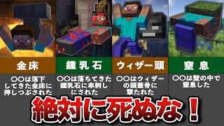 マイクラ意外と知らない死亡ログまとめ【ゆっくり解説】