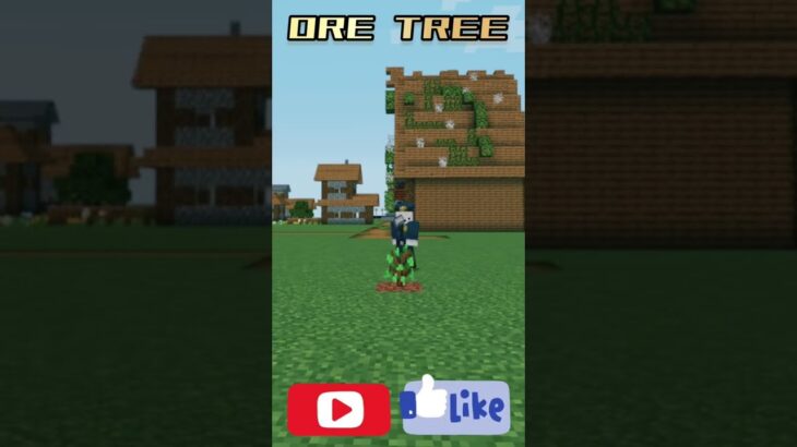 【Minecraft】最新アプデで登場!?鉱石が実る最高の木を発見!!(フェイクニュース) Ore tree #minecraft #マイクラ #マインクラフト #Shorts #コマンド