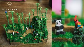 【Minecraft】マイクラのジャングルを本当に作ってみた。-make a jungle scene on minecraft-【miniature】