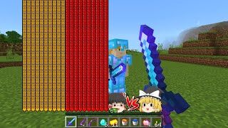 体力が無限にある世界でPvPバトロワ対決【マイクラ】【ゆっくり実況】