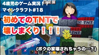 初めてのTNTで壊しまくり！！ウーパールーパーの家も壊したよ….【マインクラフト #18】スマホ版4歳児ゲーム実況