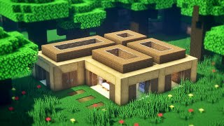 【マインクラフト建築】木材で作る開放感のある低層住宅の作り方