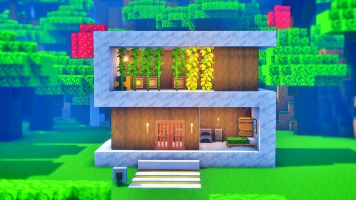 【マインクラフト】高級感があり和を感じさせるモダンハウス建築