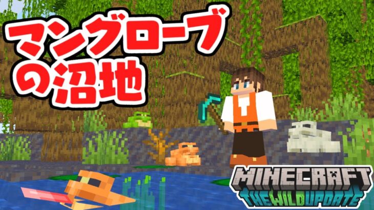 1.19アプデ追加のマングローブの沼地を見つけよう!!新Mobのカエルに出会えるか!?海でマイクラ実況Part61【マインクラフト】