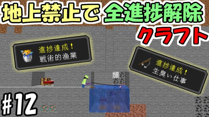 【マインクラフト】#12 地上禁止で全進捗解除クラフト　～地下釣り施設～【マイクラ】