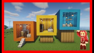 3色のきれいなモダンハウスの作り方！【建築紹介・チュートリアル】クリエイティブマイクラバニラ 1.18初心者マインクラフト　ソラクラ