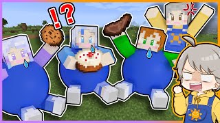 3人が激太りしてしまった！？最強ダイエットで瘦せようとした結果！？🍰🍞🍔【 マイクラ / まいくら / Minecraft 】