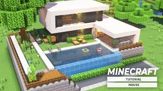 【マイクラ】プール付きのモダンな家の作り方(現代建築) _ [Minecraft] How to build a modern house with a pool