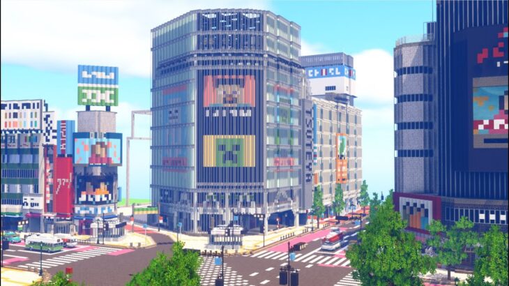 【Minecraft】マイクラで渋谷の街を作ってみるよ part5　Create the city of Shibuya with Minecraft【MiniaTuria MOD】