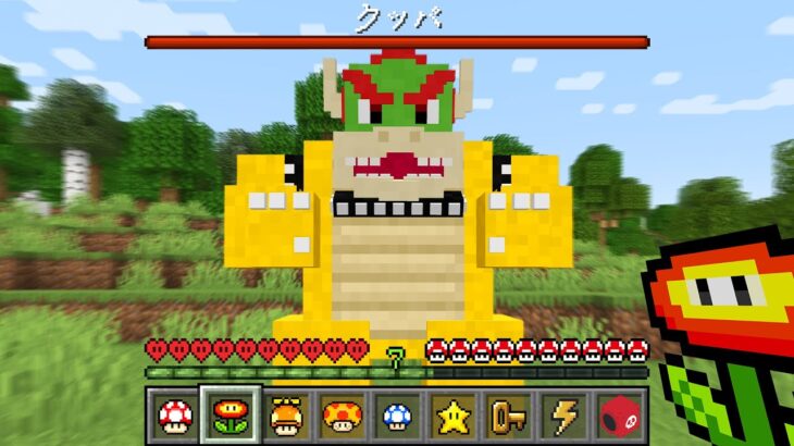 【マイクラ】マリオのアイテムを使ってクッパと戦うマインクラフト