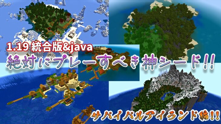 マイクラ 1 19 で絶対にプレーすべき神シード 無人島生活始めませんか サバイバルアイランド編 Java マインクラフト統合版 Pc Ps5 Ps4 Switch Minecraft Minecraft Summary マイクラ動画