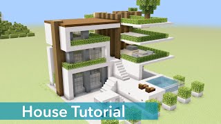 (マイクラ建築) オシャレなモダンハウスの作り方 (Minecraft) How to build modern House