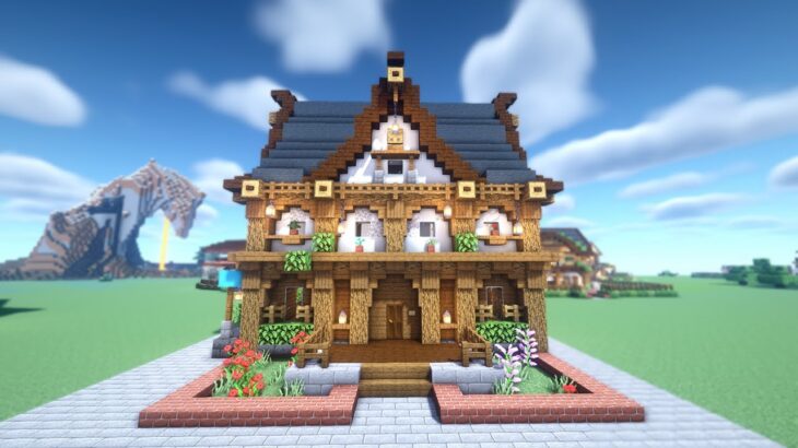 【マイクラ】おしゃれな西洋風の家を建築！| Minecraft Medival House【マインクラフト】#shorts