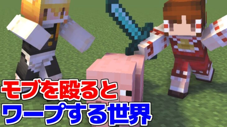 【マイクラ】モブを殴ったらワープしちゃう世界！【マイクラ豆知識 解説 裏技/ゆっくり実況/マインクラフト】