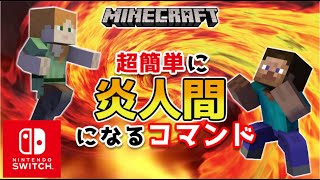 【マイクラスイッチ版】簡単に炎人間になれるコマンド【マインクラフト/最新1.19対応】