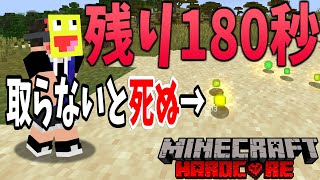 【マイクラ】経験値を得ないと3分で死ぬ世界でハードコアしたらヤバすぎた!!!マインクラフト【Minecraft】