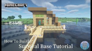 Minecraft 建築：在水上蓋一座生存基地吧！│How to build a survival base tutorial#33【秘密himitsu】│마인크래프트 건축│マイクラ建築│我的世界