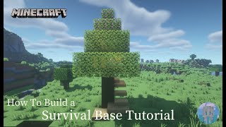 Minecraft 建築：躲在樹裡面蓋一座生存基地！│How to build a survival base tutorial#34【秘密himitsu】│마인크래프트 건축│マイクラ建築│我的世界