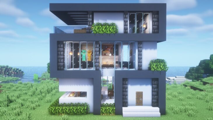 【マインクラフト】モダンハウスの作り方【Minecraft】How to Build a Modern House【マイクラ建築】