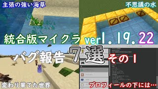 【統合版マイクラ】Ver1.19.22 マイクラのバグ7選～その1～ 統合版マインクラフト・バグ報告会【Switch/Win10/PE/PS4/Xbox】