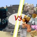 Warden vs Passive/Neutral Mutant Creature ! 1v1 battle! Minecraft mob battle!