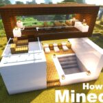 【マインクラフト】驚愕！小さなプール付きのおしゃれなモダンハウスを作る方法！［マイクラおしゃれ建築講座］　シンプルモダンな家の作り方（#９ ）可愛い簡単な家