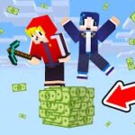 掘ったらお金が稼げる世界で１ブロックマインクラフト【マイクラ】