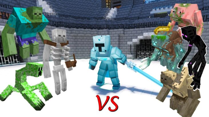 Ice Warrior vs Mutant Creature! Minecraft mob battle! Part1