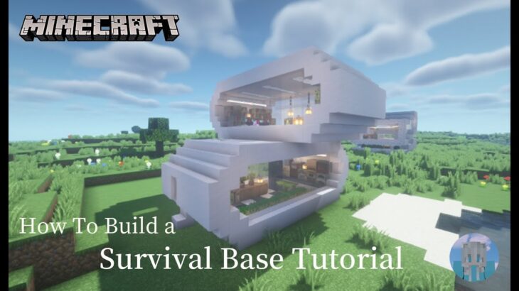 Minecraft 建築：如何蓋一個現代生存基地│How to build a survival base tutorial【秘密himitsu】│마인크래프트 건축│マイクラ建築│【生存小屋】#22