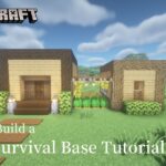 Minecraft 建築：種迷你農作物的生存基地│How to build a survival base tutorial【秘密himitsu】│마인크래프트 건축│マイクラ建築│【生存小屋】#23