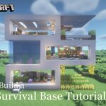 Minecraft 建築：如何蓋一個現代生存基地│How to build a survival base tutorial【秘密himitsu】│마인크래프트 건축│マイクラ建築│【生存小屋】#24