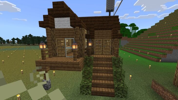 【マイクラ】おしゃれで簡単な小屋を建築してみた Part2