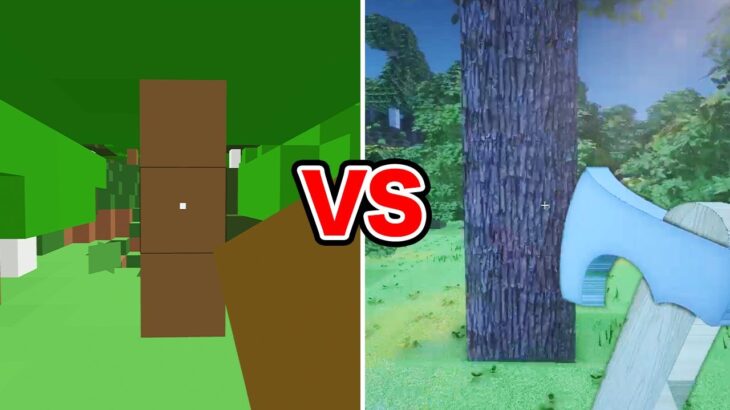 【マイクラ】超シンプルな世界 VS 超リアルな世界