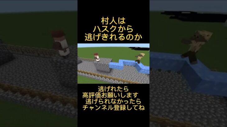 【マイクラ】村人はハスクから逃げられるのか？【マインクラフト】#shorts