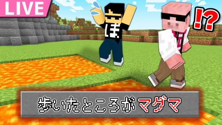 【マイクラ】歩いたところがマグマになる世界でエンドラ討伐！【おおはらMEN視点】