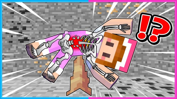 ダメージを受けると骨折するマインクラフト🦴【 マイクラ / Minecraft 】