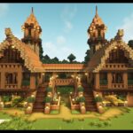 【Minecraft】同じ建築でオシャレにサバイバルハウス　マインクラフト建築　タイムラプス
