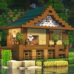 Minecraft | Cách Xây Nhà Gỗ Câu Cá Cạnh Dòng Sông Đơn Giản