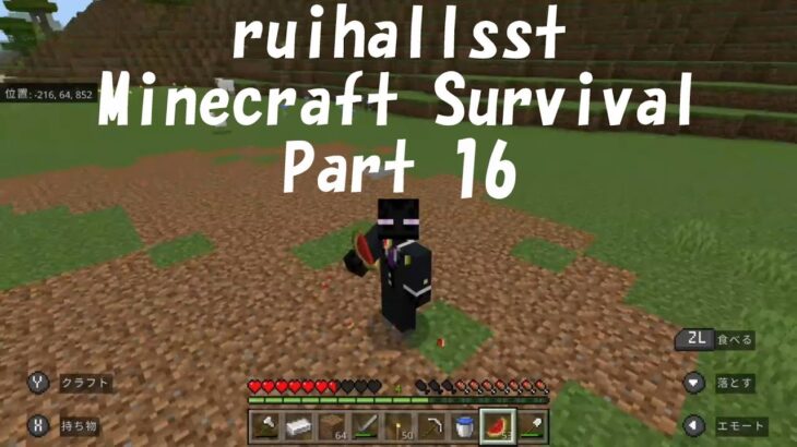 【Minecraft】Survival Part 16（マインクラフト サバイバル パート16）ついに家づくりを開始！しかし、まさかのまさかのアクシデント発生！