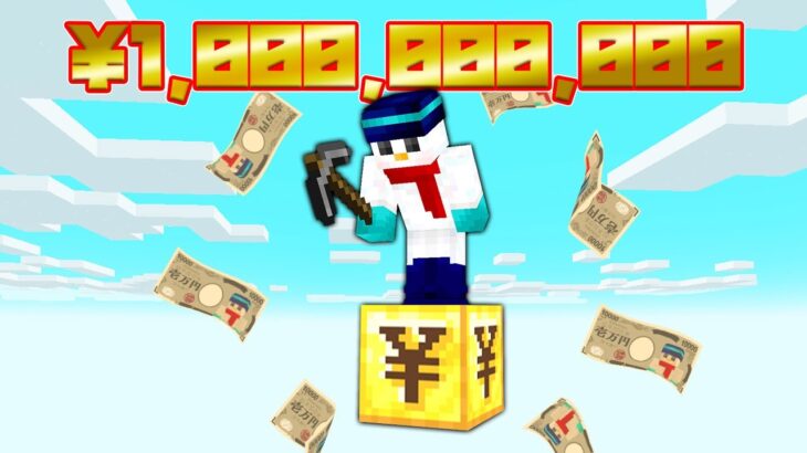 【マイクラ】1週間「1マスお金ブロック」の世界でサバイバル生活してみた結果！？