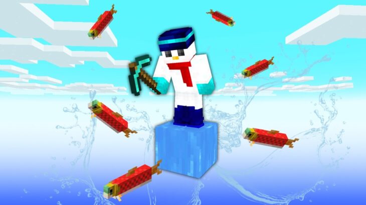 【マイクラ】1週間「1マス水ブロック」の世界でサバイバル生活してみた結果！？