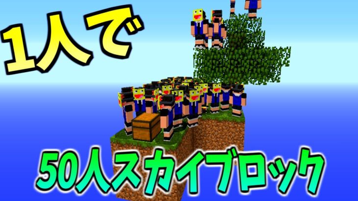 1人で50人スカイブロックやってみた!?! -マインクラフト【Minecraft】