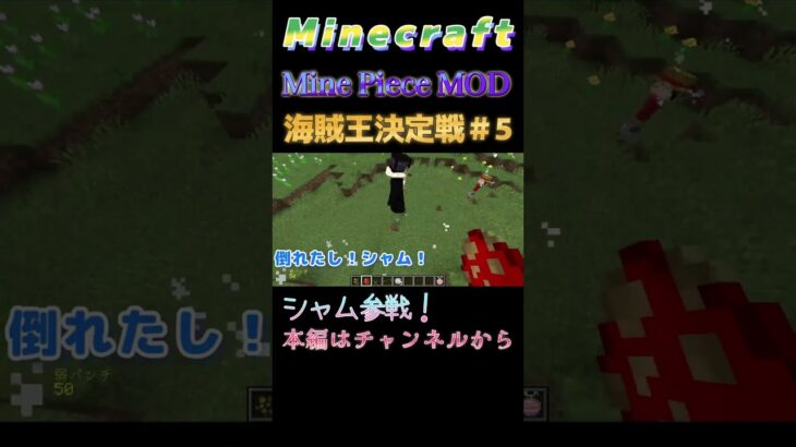 【マインクラフト ワンピースMOD 海賊王バトル／Minecraft OnePiece MOD pirate king battle 】本当の海賊王は誰だ！？＃5　#shorts