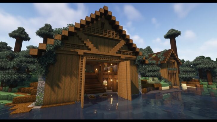 【Minecraft】トウヒで作る簡単な倉庫風隠れ家　マインクラフト建築