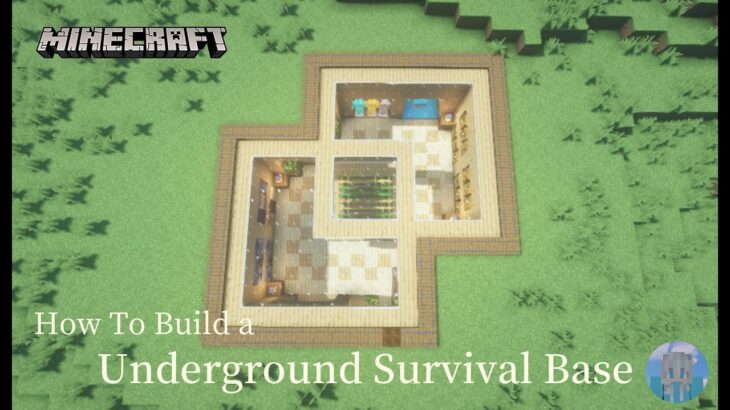 Minecraft 建築：地下生存基地│How to build a  Underground  survival base【秘密himitsu】│마인크래프트 건축│マイクラ建築│【生存小屋】#31