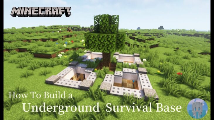 Minecraft 建築：地下生存基地！│How to build a  Underground  survival base【秘密himitsu】마인크래프트 건축│マイクラ建築│【生存小屋】#36