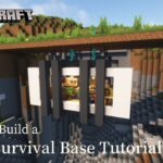 Minecraft 建築：掛在空中的生存基地！│How to build a survival base tutorial【秘密himitsu】마인크래프트 건축│マイクラ建築│【生存小屋】#34
