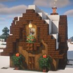 【マインクラフト】雪原のコテージハウスの作り方【Minecraft】How to Build a Snowfield Cottage【マイクラ建築】